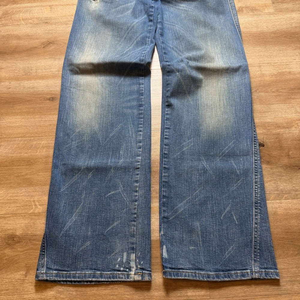 Diesel Vixta Jeans Women 32x32 Blue Flared Stretch Denim Dirty Wash Italy Y2K - Picture 8 of 16
